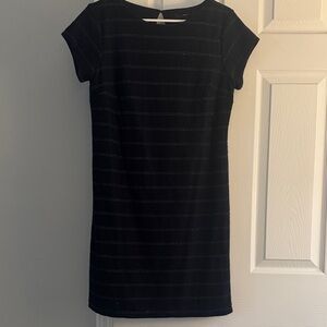 Elegant Black Striped Dress